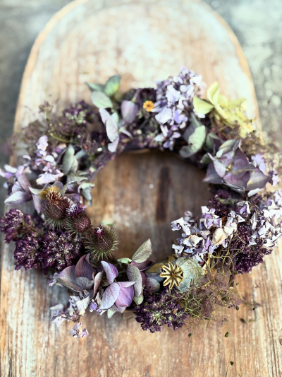 Herbst Naturkranz-Workshop mit Hortensien
